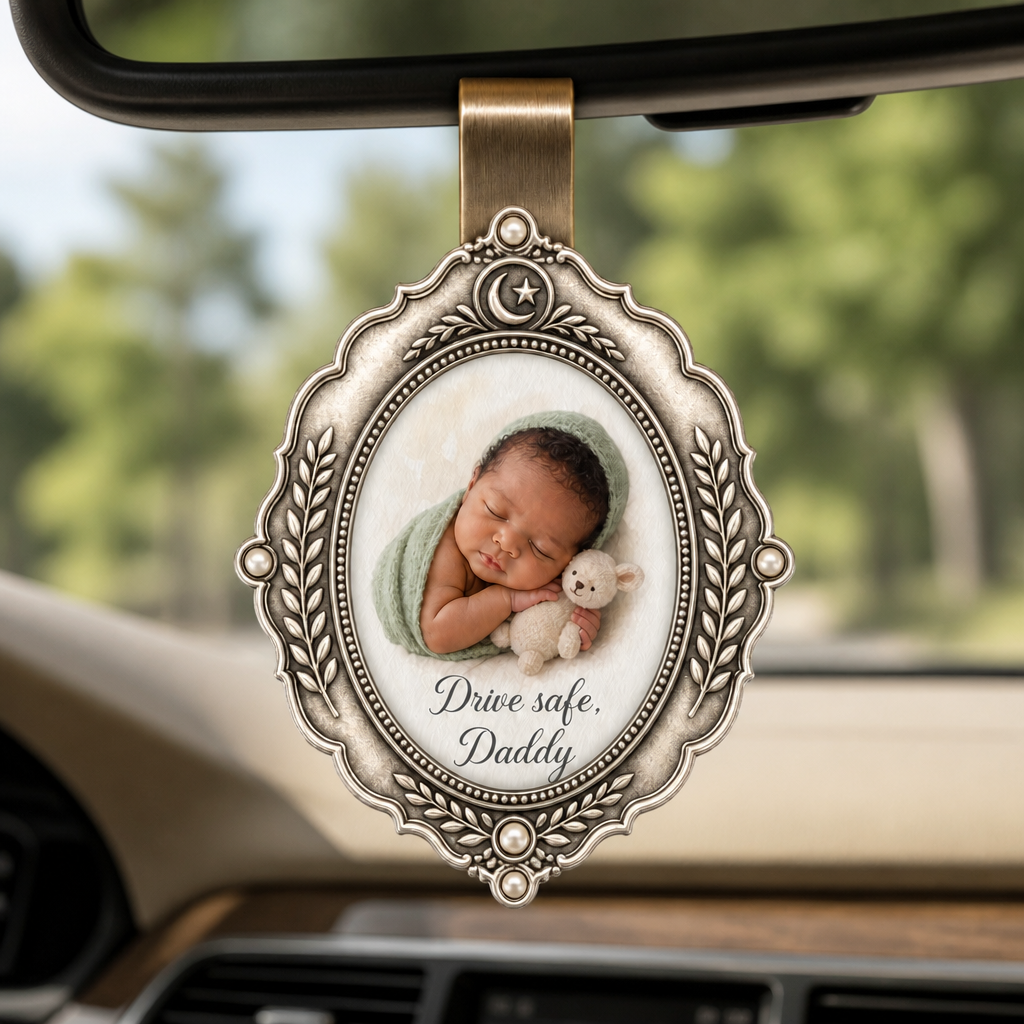 Drive safe, Daddy – Personalized Photo Car Visor Clip – Dad Gift mockup-product-6a793e2053d8879fb542df1f.png