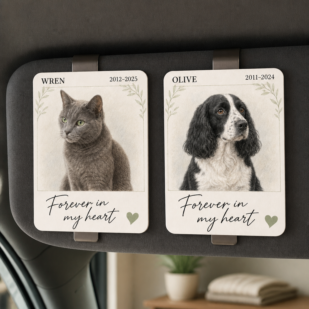 Forever in my heart – Personalized Photo Car Visor Clip – Pet Lover Gift mockup-product-6a7a93ca42edd266ec64298f.png