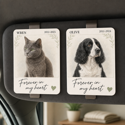 Forever in my heart – Personalized Photo Car Visor Clip – Pet Lover Gift mockup-product-6a7a93ca42edd266ec64298f.png