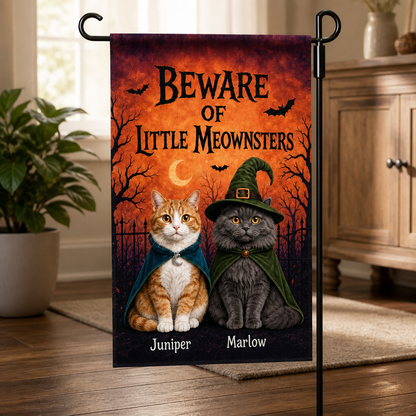 Beware of Little Meownsters – Personalized Photo Flag – Halloween Gift mockup-product-6a7d22b843d332231ba00d9b.png
