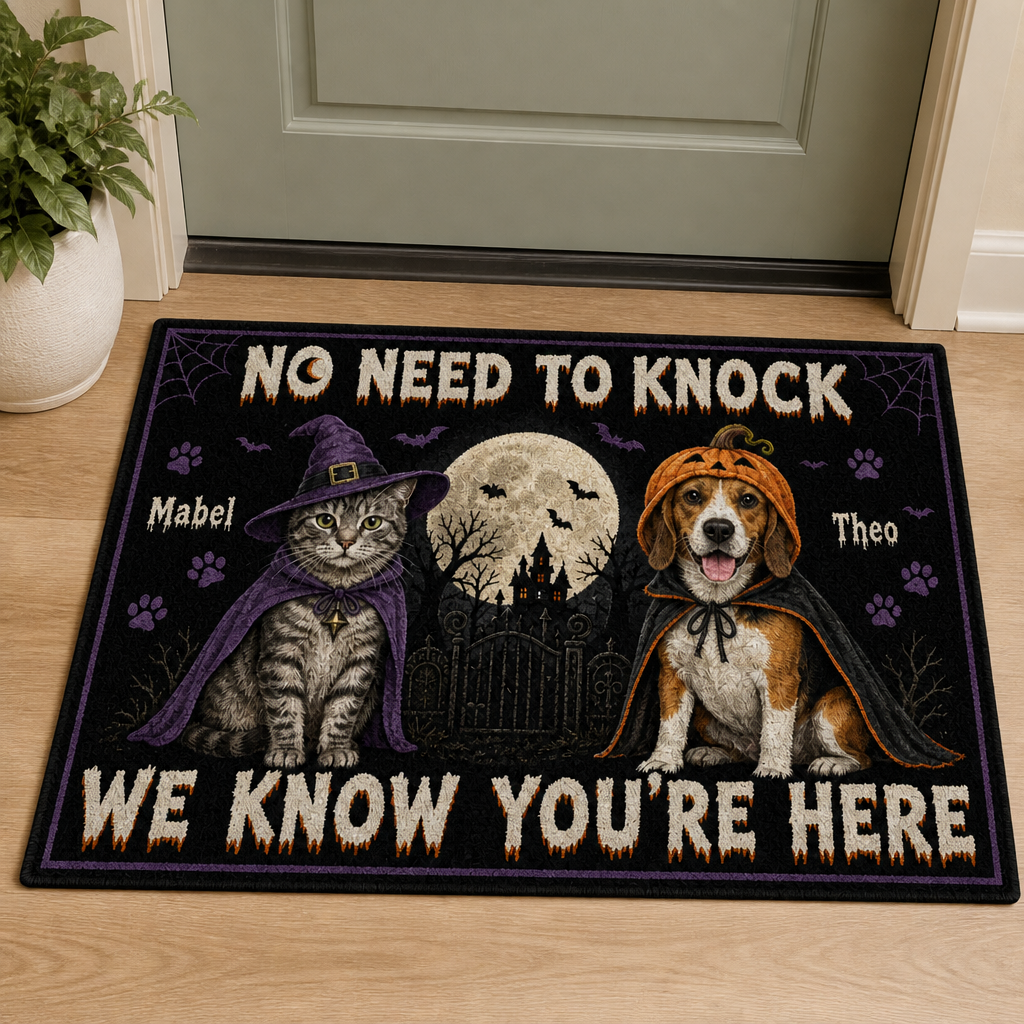 No Need to Knock – Personalized Photo Doormat – Halloween Gift mockup-product-6a7d2bbdab3d169555d2fed5.png