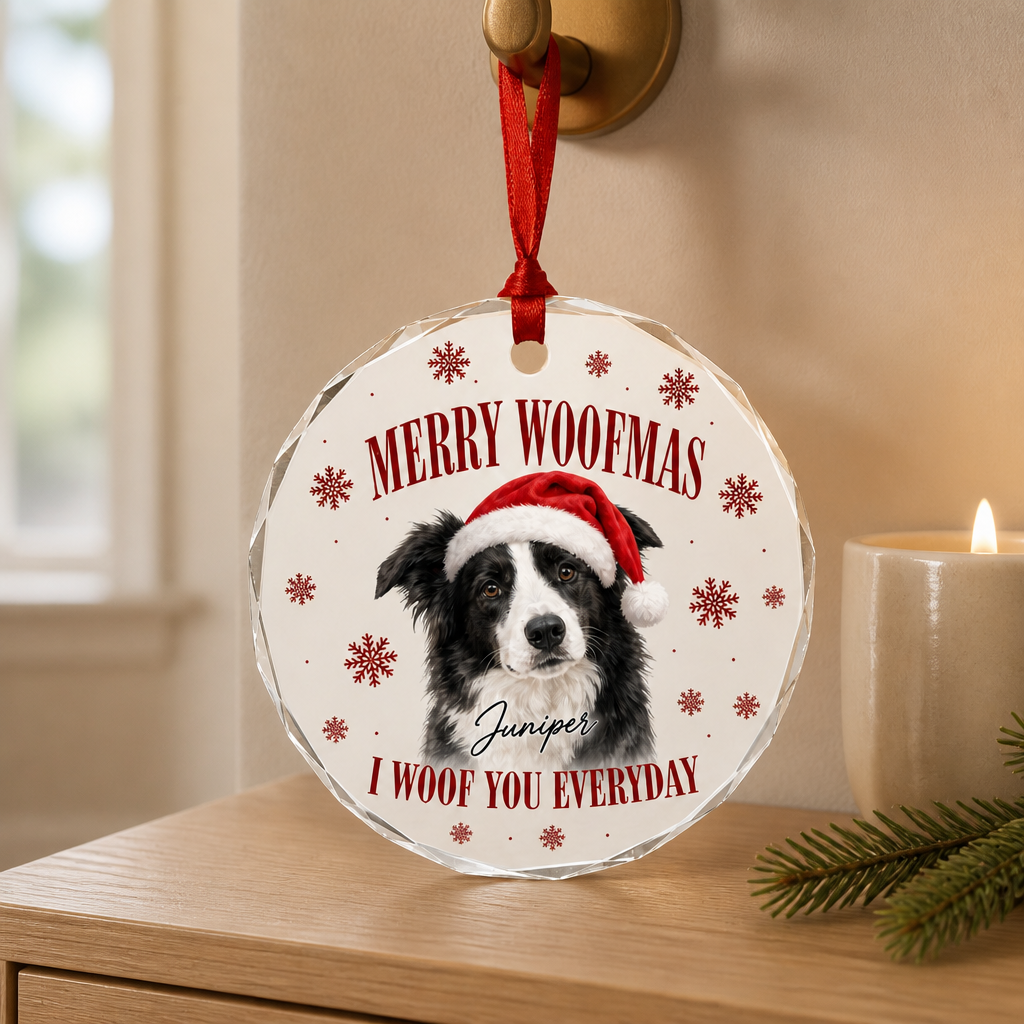 Merry Woofmas – Personalized Photo Ornament – Christmas Gift mockup-product-6a7d38e69fba619e2a4e4619.png