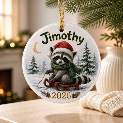 Personalized Jimothy Raccoon Christmas Ornament - Custom Name & Year 2026 Keepsake - Christmas Gift mockup-product-6a7d3dddb3dc591a40921c34.png