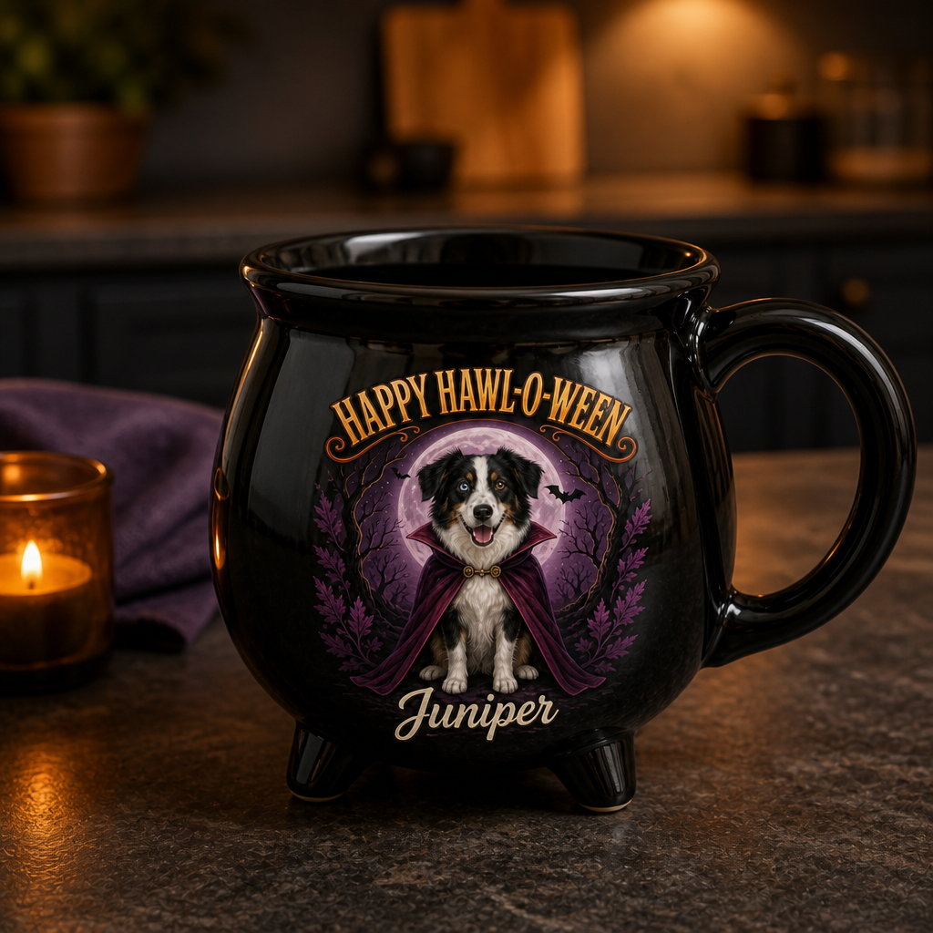 Happy Hawl-o-ween – Personalized Photo Halloween Black Ceramic Witch Mug – Halloween Gift mockup-product-6a7d7f439c9245c474529467.png