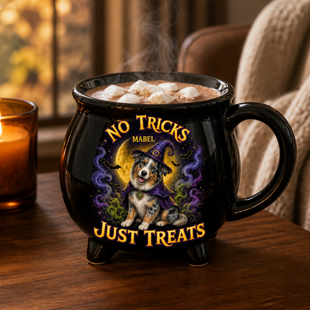 No Tricks Just Treats – Personalized Photo Halloween Black Ceramic Witch Mug – Halloween Gift mockup-product-6a7d7f50c1386e3a0cec2daf.png