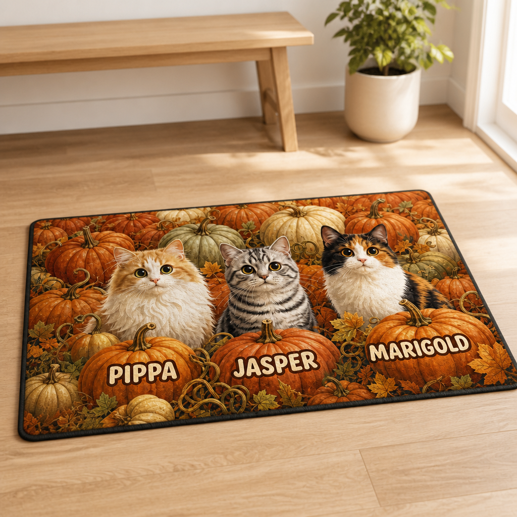 Custom Pet Photo Doormat with Names – Personalized Fall Pumpkin Cat Door Mat mockup-product-6a7ebce2499642cfece3a2c9.png