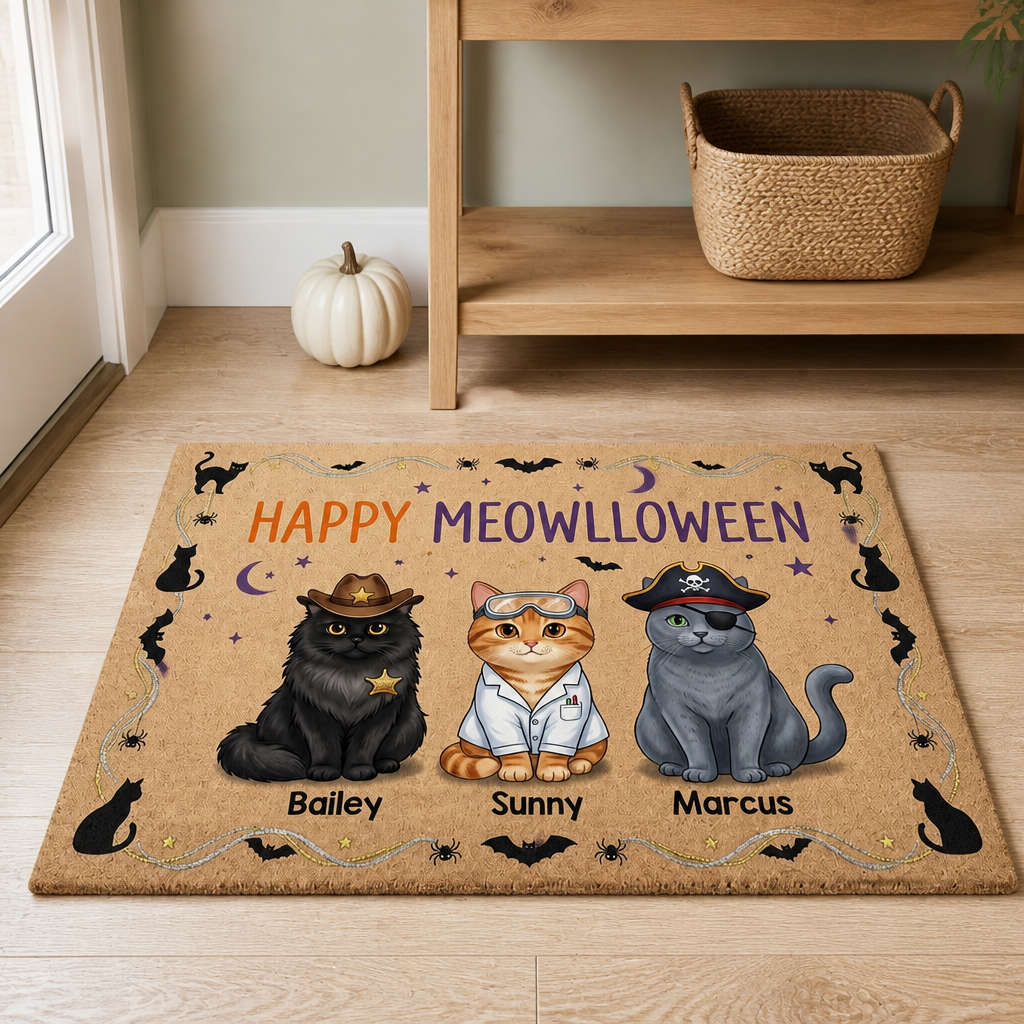 Happy Meowlloween – Personalized Doormat – Halloween Gift mockup-product-6a7ebcec5d1cfbae9a8b8254.png