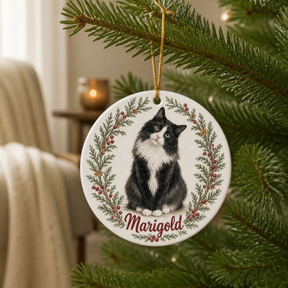 Custom Pet Portrait Christmas Ornament from Photo – Personalized Cat Name Gift mockup-product-6a7ebd05499642cfece3a2cc.png
