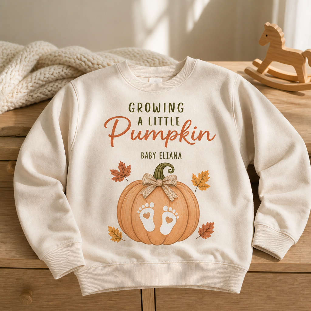 Growing a Little Pumpkin – Personalized Baby Name Sweatshirt – Fall Pregnancy Gift mockup-product-6a7ec119499642cfece3a2e7.png