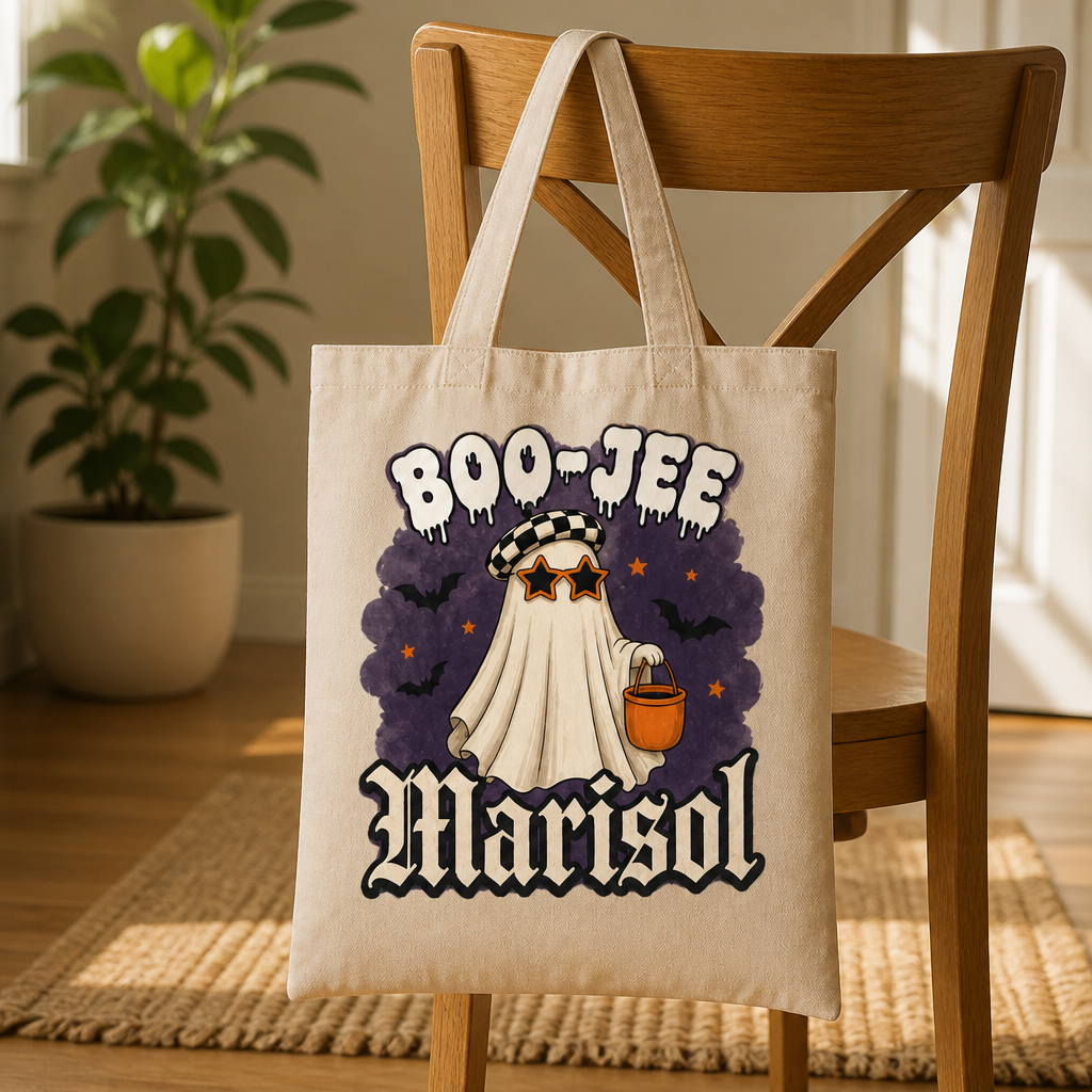 Personalized Retro Ghost Tote Bag – Custom Name Halloween Trick or Treat Bag – Halloween Gift mockup-product-6a7ec1b883b698223e09456f.png