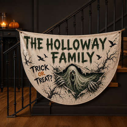 Personalized Family Name Halloween Banner - Spooky Outdoor Trick or Treat Decor - Halloween Gift mockup-product-6a7ec2e383b698223e094573.png