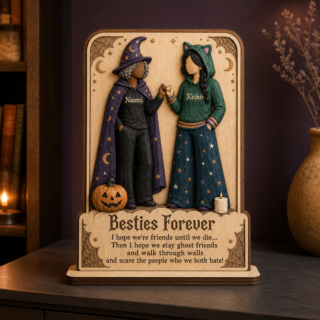 Besties Forever – Personalized 2-Layer Standing Wooden Plaque – Halloween Gift For Bestie mockup-product-6a7fde555275944cfb45bfd5.png