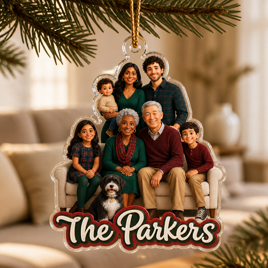Personalized Family Portrait Ornament – Custom Cartoon Photo Christmas Gift mockup-product-6a8267b25ba5e9f2b89aae64.png