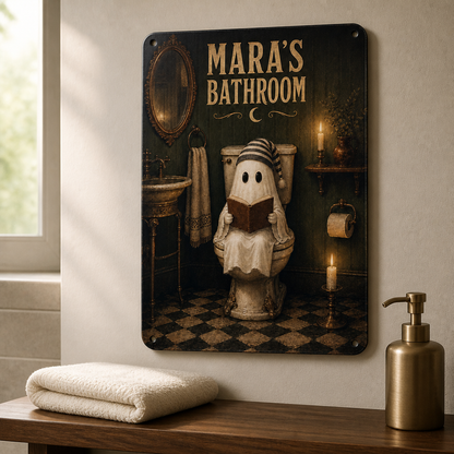 Ghost Theme – Personalized Bathroom Metal Sign – Halloween Gift For Friends, Family mockup-product-6a82964065b40ec9ed5574fa.png