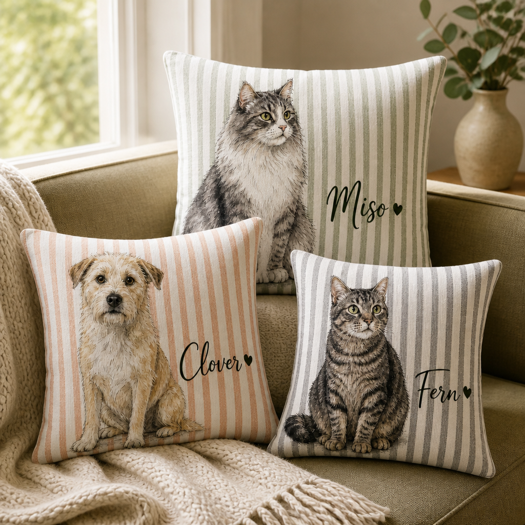 Custom Pet Portrait Pillow from Photo – Personalized Dog & Cat Name Throw Pillow mockup-product-6a865e0f2614ea18e0129df2.png