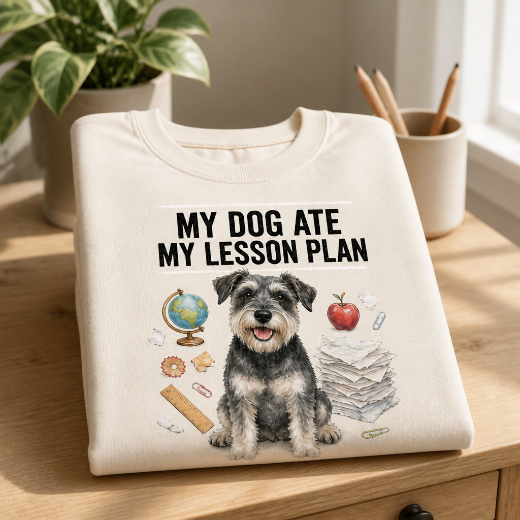 My Dog Ate My Lesson Plan – Personalized Photo T-shirt – Dog Lover Gift mockup-product-6a865e8ac81da78f1494300f.png