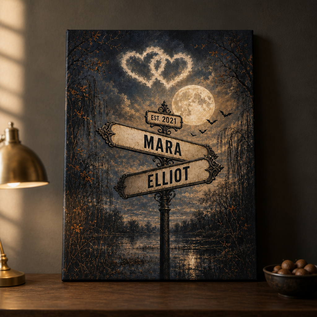 Personalized Gothic Couple Street Sign Poster – Custom Names & Date Spooky Full Moon Halloween Wall Art mockup-product-6a86658a5dfdfd133e261cba.png