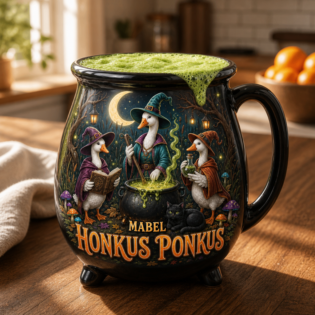 HONKUS PONKUS – Personalized Halloween Black Ceramic Witch Mug – Halloween Gift mockup-product-6a8666ee184038a4638fc35c.png
