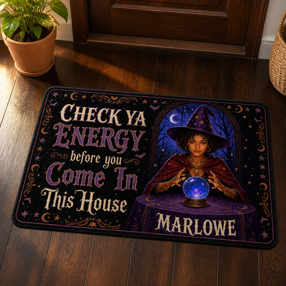 Check Ya Energy Before You Come In This House– Personalized Photo Doormat – Halloween Gift mockup-product-6a8667f705a7a4a8036c3c8b.png