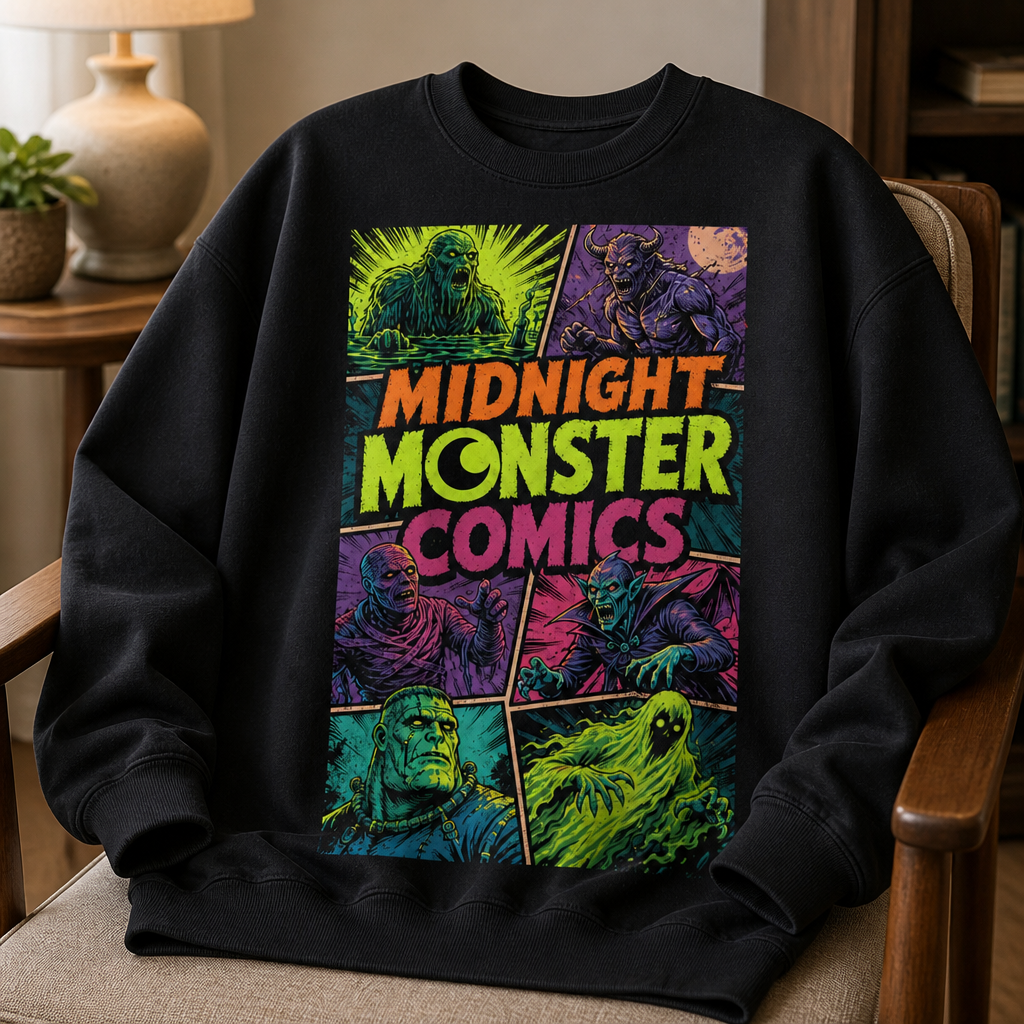 Midnight Monster Comics – Vintage Sweatshirt – Halloween Gift mockup-product-6a86684ce73d3a4e713e1b28.png