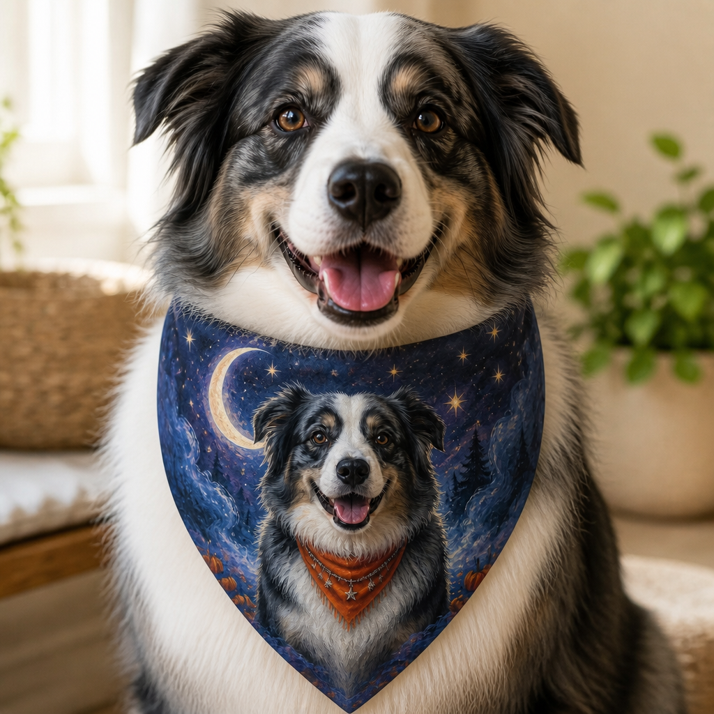 Custom Pet Photo Bandana – Personalized Starry Night Moon Dog Bandana Fall Gift mockup-product-6a86c860659260e0e4907a39.png