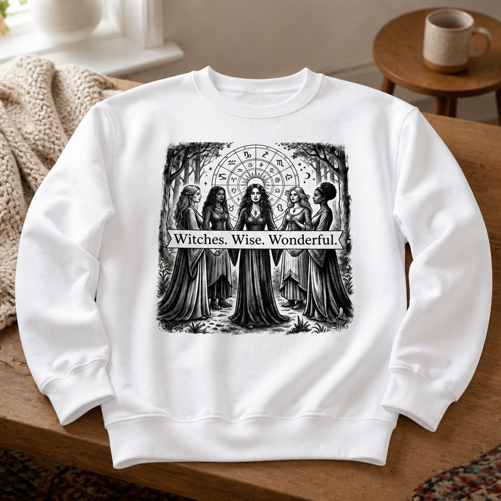 Witches. Wise. Wonderful. Sweatshirt – Vintage Witchy Halloween Shirt for Strong Women mockup-product-6a87133ea44b4072fc2e05d4.png