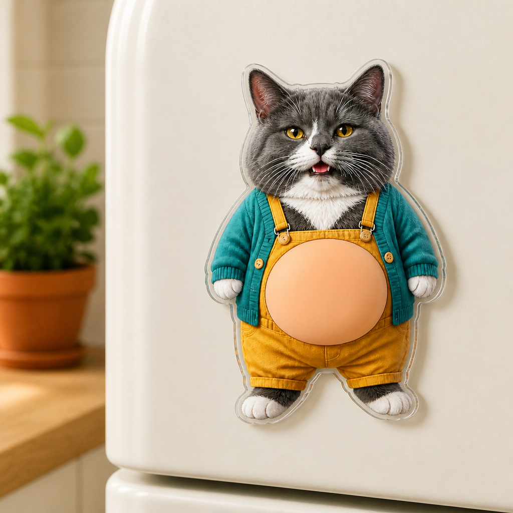Custom Pet Photo Belly Magnet – Funny Personalized Cat Squishy Belly Fridge Magnet mockup-product-6a87ad5d7b2699a4279da5cf.png