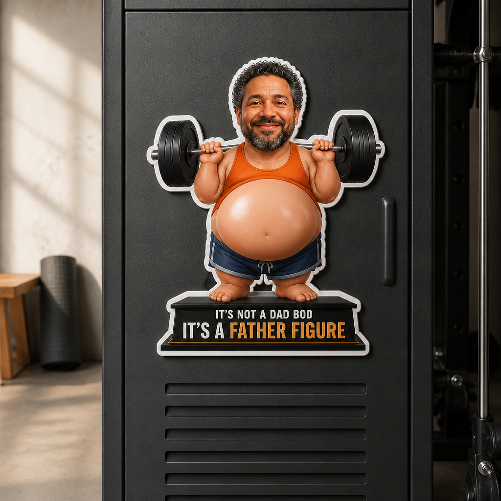 It’s Not a Dad Bod – Personalized Photo Acrylic Refrigerator Magnet - Soft Rubber Belly – Dad Gift mockup-product-6a87c1c700b33900bdfae602.png