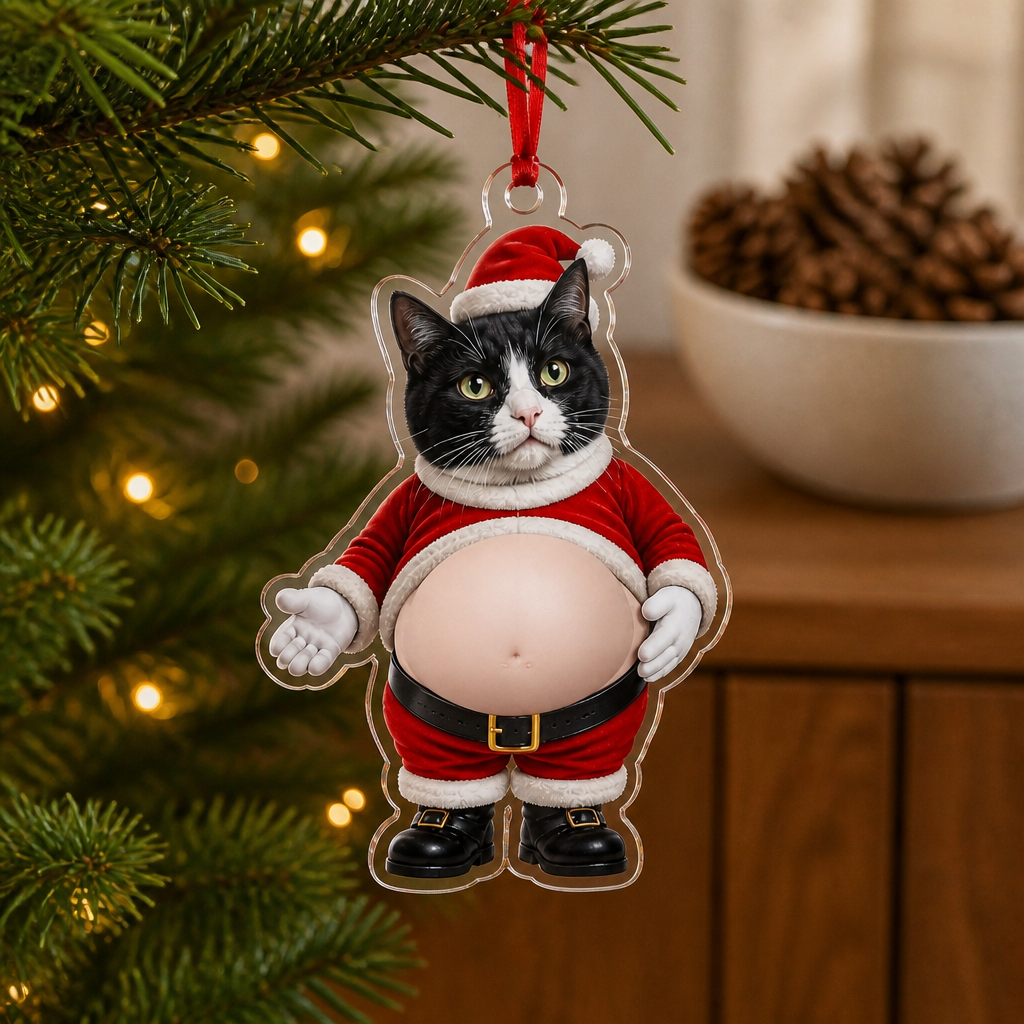 Custom Pet Photo Santa Belly Ornament – Funny Personalized Cat Squishy Belly Christmas Gift mockup-product-6a88214fcdd89e2ca3f5ff88.png
