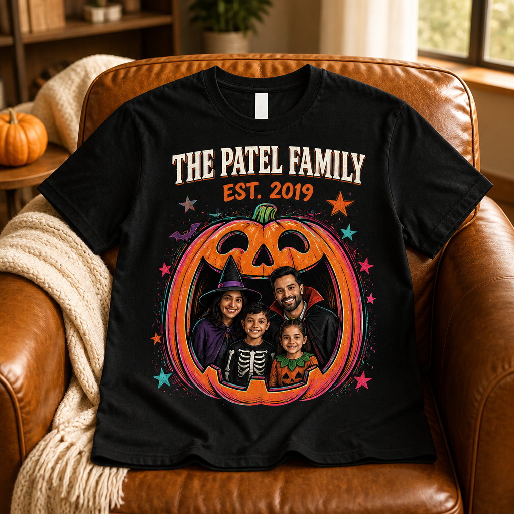Personalized Family Halloween Photo T-Shirt – Custom Pumpkin Portrait Shirt, Matching Spooky Season Gift mockup-product-6a887929ca6052787d461294.png