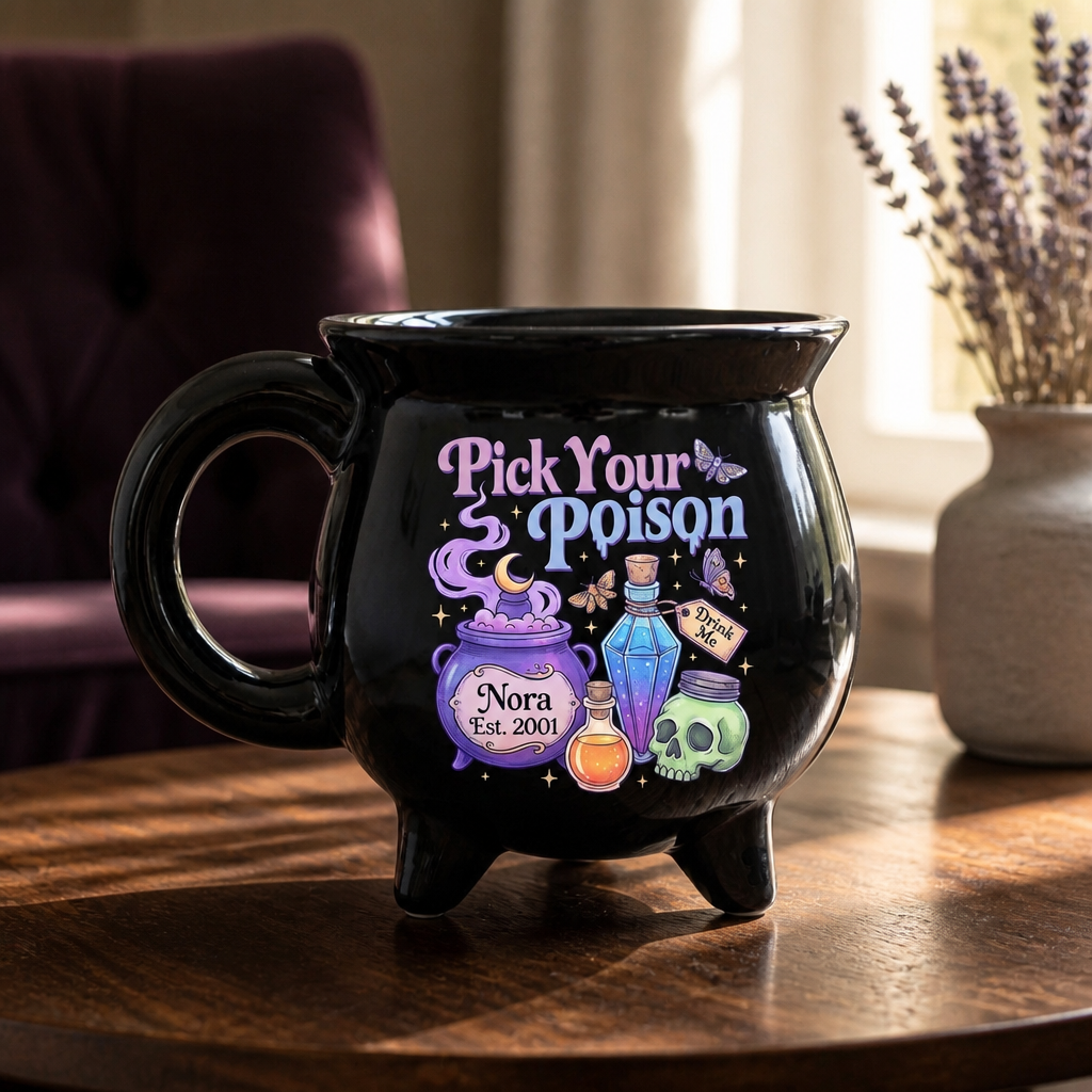Pick Your Poison – Personalized Halloween Black Ceramic Witch Mug – Halloween Gift For Friends mockup-product-6a887b80ca6052787d46129c.png