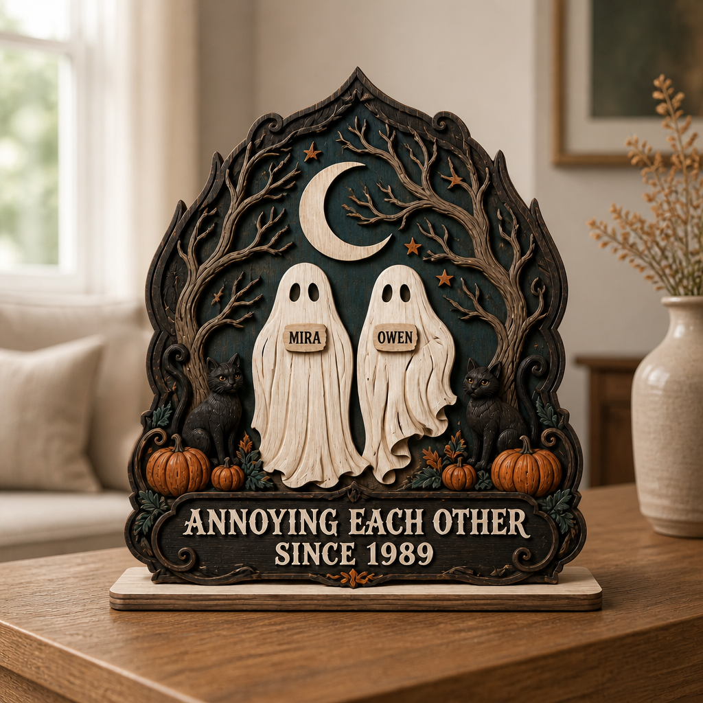 Personalized Ghost Couple Wooden Plaque – Custom Halloween Table Sign with Names, Funny Couple Gift for Anniversary or Wedding mockup-product-6a89c72a867f01155d255a37.png