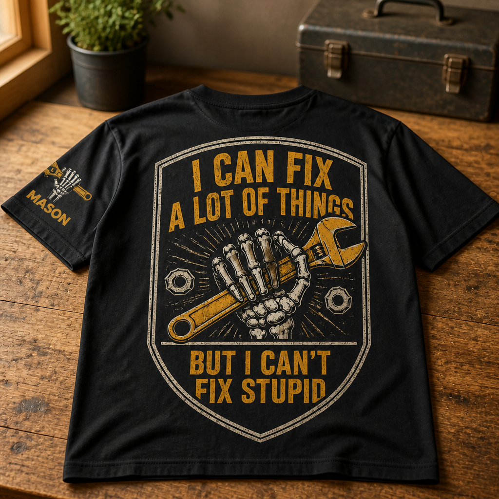 I Can Fix a Lot of Things -  Personalized T-shirt - Halloween Gift For Hims, Boyfriend mockup-product-6a89cca3084e4464e2c74d06.png