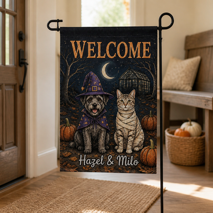 Welcome – Personalized Photo Flag – Halloween Gift mockup-product-6a8bb1d1c62938f4b7716c85.png