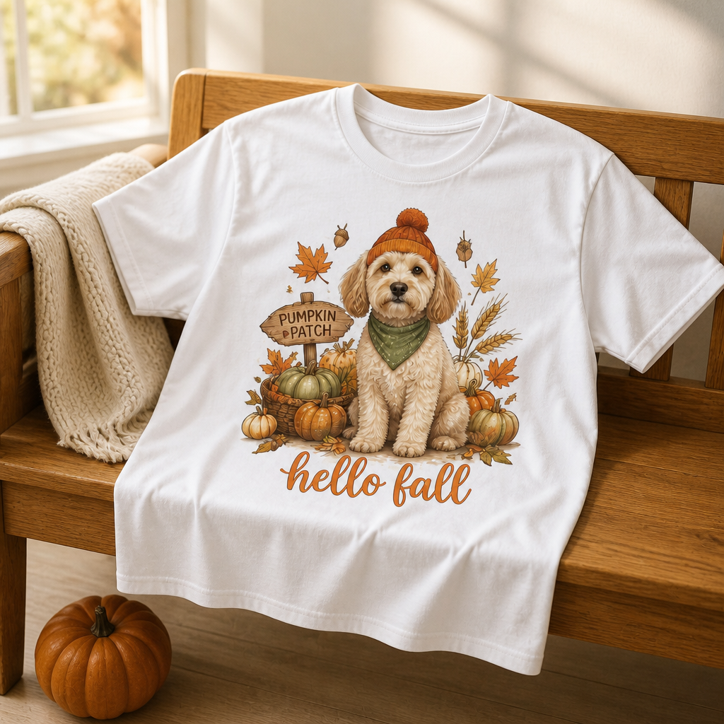 PUMPKIN PATCH hello fall – Personalized Photo T-shirt – Fall Gift mockup-product-6a8bb1ef2ab22abf24956729.png
