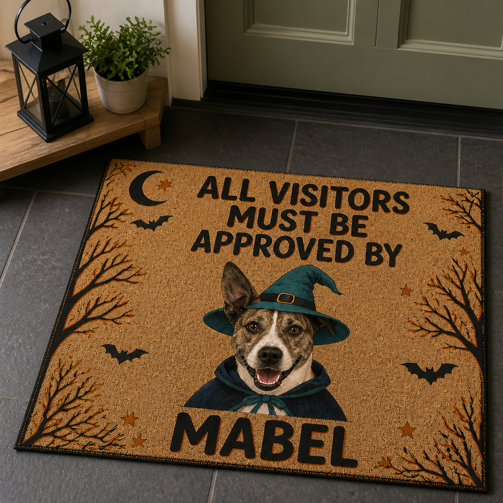 All Visitors Must Be Approved By – Personalized Photo Doormat – Halloween Gift mockup-product-6a8d10c45ca9be9ec177e0d6.png