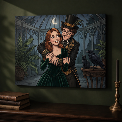 Midnight Romance Personalized Gothic Couple Canvas – Custom Photo Victorian Portrait, Dark Love Anniversary & Halloween Gift for Him and Her mockup-product-6a8e4768b2f5398b2bb5a75d.png
