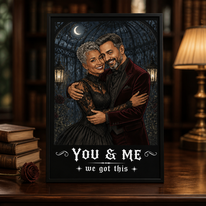You & Me, We Got This Personalized Gothic Couple Canvas – Custom Photo Dark Romance Portrait, Anniversary & Halloween Gift for Couples mockup-product-6a8e48e0b2f5398b2bb5a765.png
