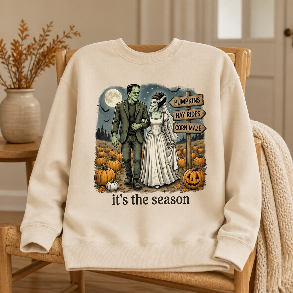 It’s the Season Monster Couple Sweatshirt – Vintage Pumpkin Patch Halloween Sweater, Spooky Fall Date Night Gift mockup-product-6a8e4abcb2f5398b2bb5a76f.png