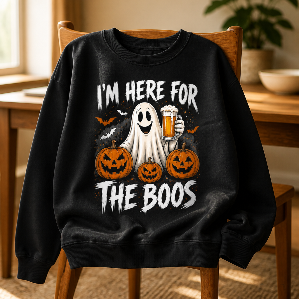 I'm Here for the Boos – Sweatshirt – Halloween Gift For Friends, Family mockup-product-6a8e4b6db2f5398b2bb5a770.png