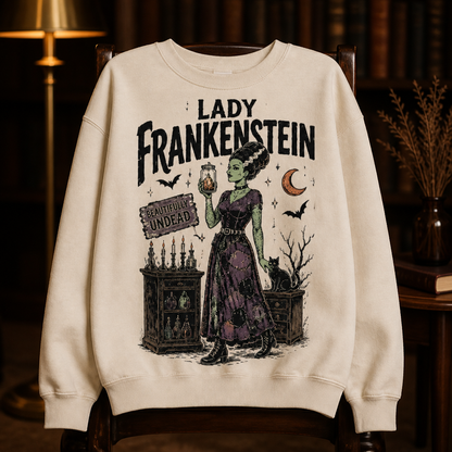 Beautifully Undead Lady Frankenstein Sweatshirt – Vintage Gothic Halloween Sweater, Spooky Witchy Gift for Her mockup-product-6a8e4daefa19bf7517631fe1.png