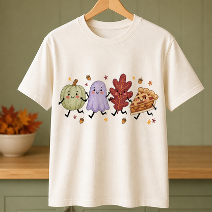 Cute Halloween Characters T-Shirt, Pumpkin Ghost Leaf Pie Winter Tee mockup-product-6a8e8c0bc69ec8ef1c7c4a80.png