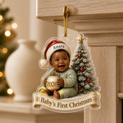 Baby's First Christmas – Personalized Photo Transparent Acrylic Ornament – Christmas Gift For Baby mockup-product-6a8ec010665d9ce92827be5f.png