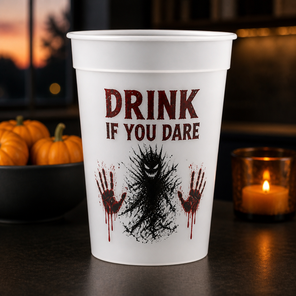 Drink If You Dare – Personalized Plastic Frosted Water Cup – Dark Halloween Gift mockup-product-6a8f99f316e164594c7e01ff.png