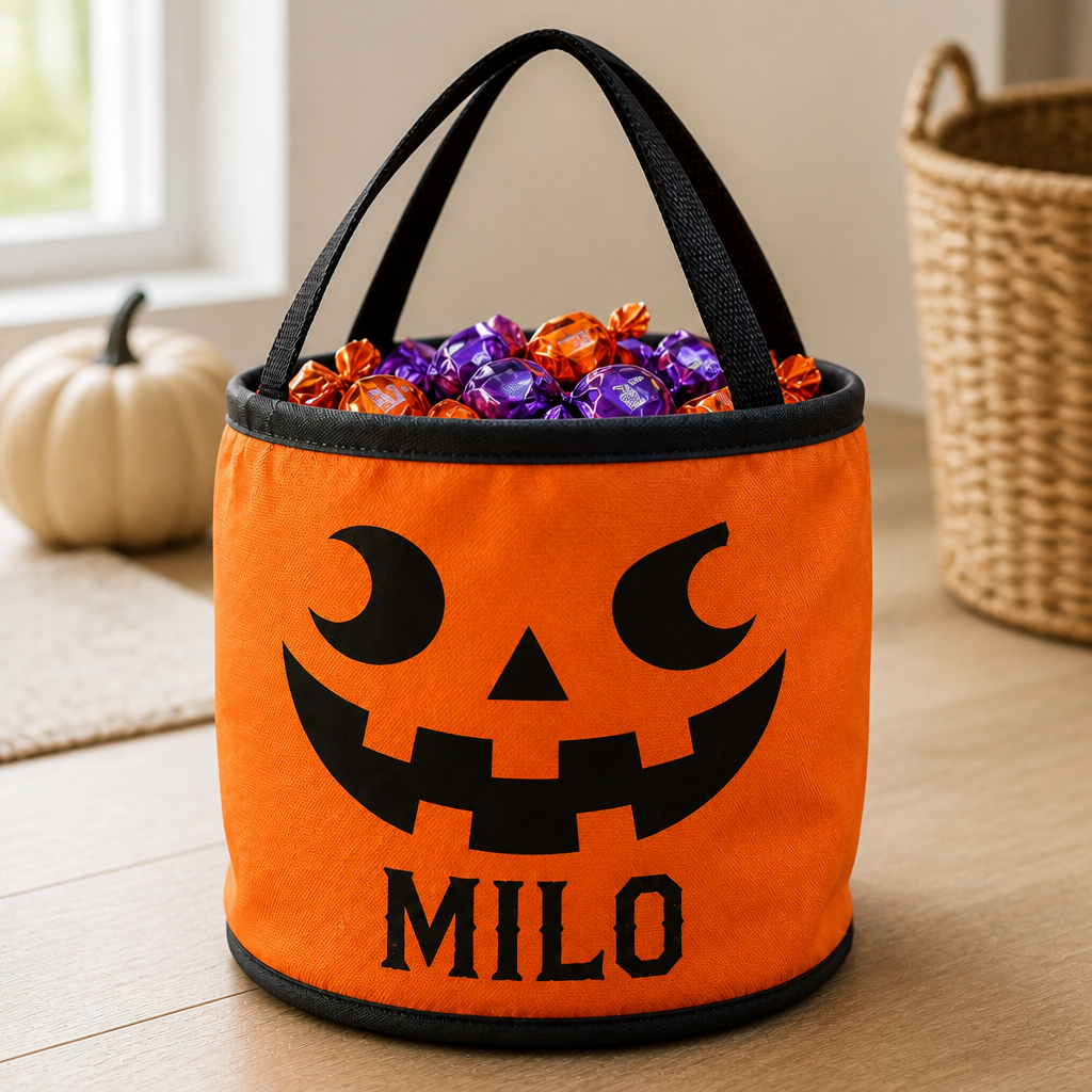 Trick or Treat Trouble Personalized Halloween Bag – Custom Name Halloween Gift  For Kids mockup-product-6a8f99fe76a820672521f639.png