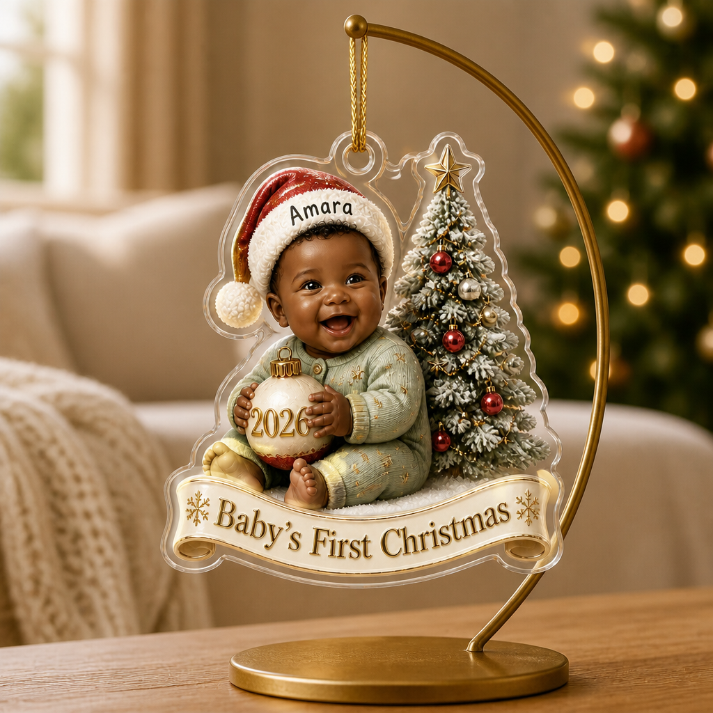 Baby's First Christmas – Personalized Photo Transparent Acrylic Ornament – Christmas Gift For Baby mockup-product-6a8f9a1876a820672521f63b.png