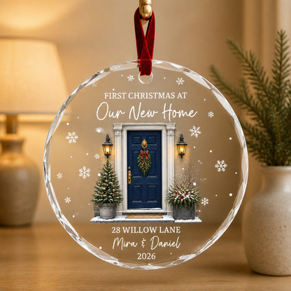 First Christmas At – Personalized Crystal Ornament – Christmas Gift mockup-product-6a8fbab5b4d3ac02ee196f51.png