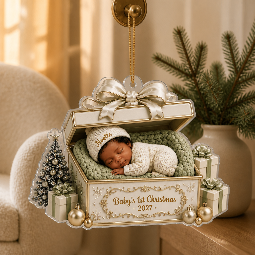Baby's 1st Christmas – Personalized Photo Shape Ornament – Christmas Gift mockup-product-6a9135cd10660f55ba289ccf.png