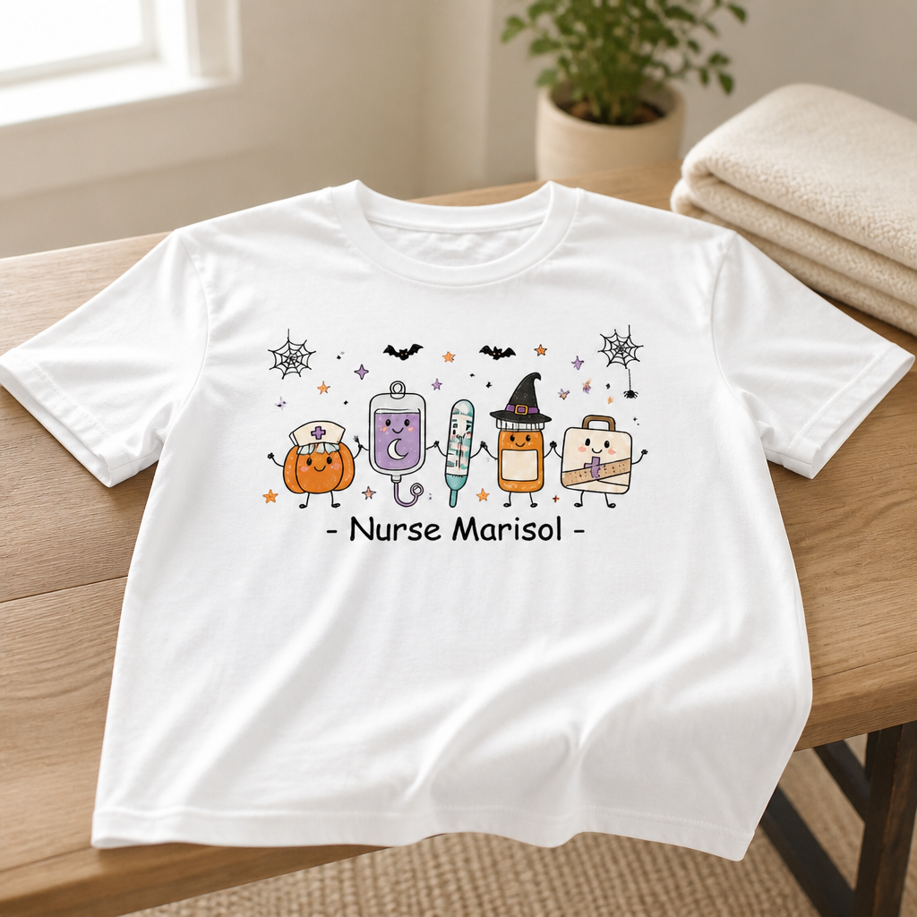 Personalized Halloween Nurse T-Shirt – Custom Name, Cute Spooky Medical Design, Nurse Halloween Gift mockup-product-6a9152f030e71274eb7be454.png