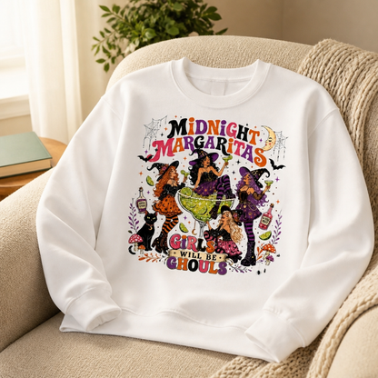 Midnight Margaritas Halloween Sweatshirt – Girls Will Be Ghouls, Spooky Witch Party Crewneck mockup-product-6a915c93ac75dc7316b986a6.png